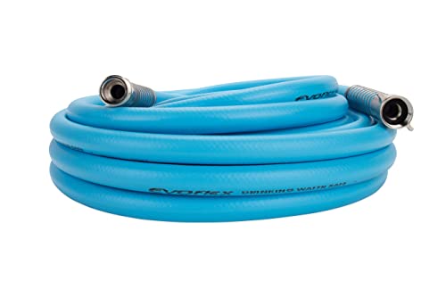 Camco EvoFlex 50-Foot Drinking Water Hose | Features an Extra Flexible Construction, Stainless Steel Strain Reliefs on Each Hose End, and is Ideal for RV and Marine Use (22596)