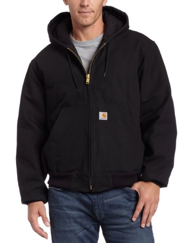 CarharttMenLoose Fit Firm Duck Insulated Flannel-Lined Active JacketBlackX-Large