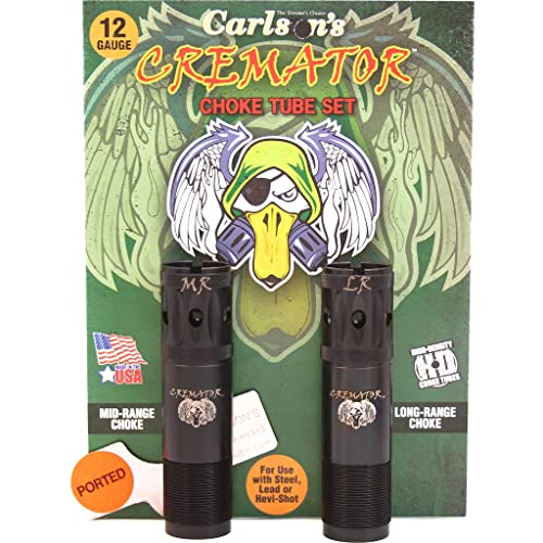 Carlson's Choke Tube Remington Cremator Ported Waterfowl Choke Tubes, 12 Gauge, MR & LR, Black