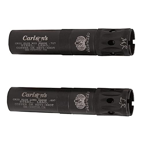 CARLSON'S Choke Tubes 12 Gauge for Benelli Crio Plus [ 2 Pack | Mid Range & Long Range ] Blued Steel | Cremator Ported Waterfowl Choke Tube | Made in USA