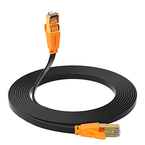 Cat 8 Ethernet Cable 50 ft, Flat Ethernet Cable Faster Than Cat7/Cat6/Cat 6e/Cat5 High Speed Ethernet Cable up to 40Gbps 2000Mhz Internet Cable Compatitable for Router Modem Gaming Laptop Xbox