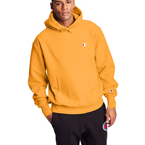 Champion mens Reverse Weave Pullover, Left Chest C Hoody, C Gold-y06145, Large US