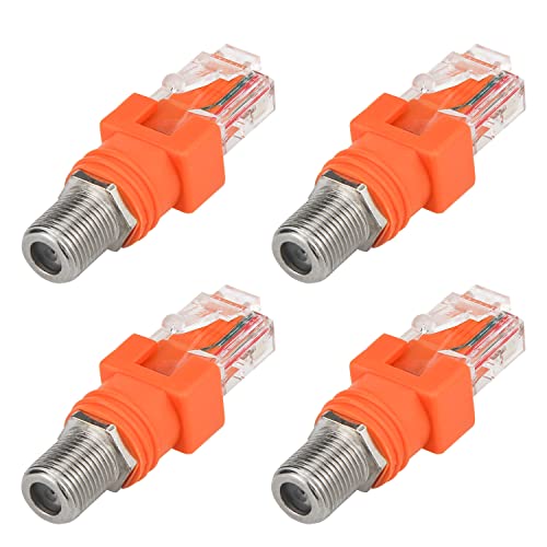 Coaxial to Ethernet Adapter, 4 Pack Coax RF F Female to RJ45 Male Converter UIInosoo for Line Tester