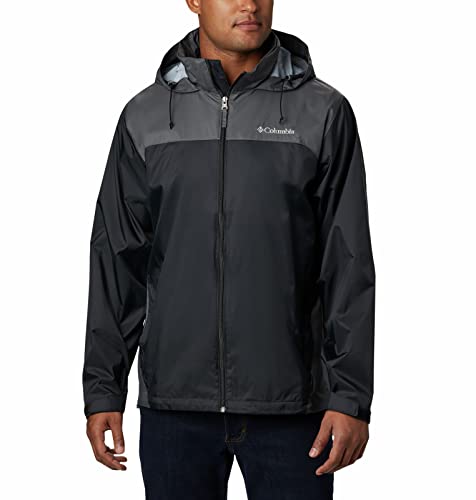 Columbia Men's Glennaker Lake Rain Jacket, Black/Grill, 4X Tall