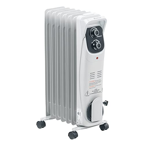 Comfort Zone CZ8008 1,500-Watt Electric Oil-Filled Radiant Radiator Heater, Permanently Sealed, Never Refill, Adjustable Thermostat, Stay-Cool Handle, Tip-Over Switch & Overheat Protection System