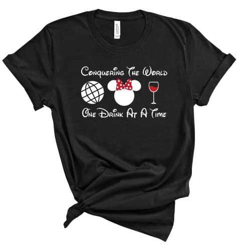 Conquering The World One Drink at a Time womens t-shirt tee Available in MIsses and Plus Size Womans TShirt