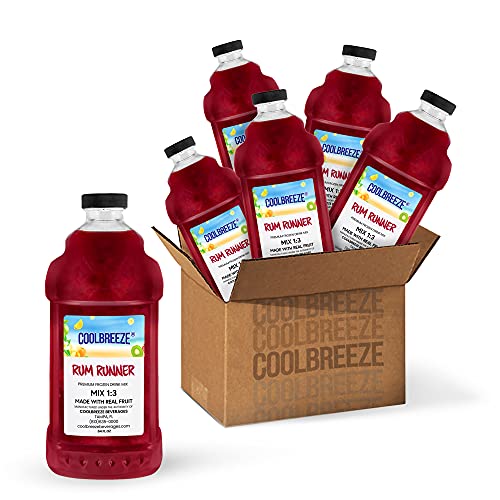 Coolbreeze Beverages Ready to Use Premium Frozen Drink Mix For Commercial Beverage Machine or Home Blender - Rum Runner - One Case (Six 1/2 Gal Bottles)