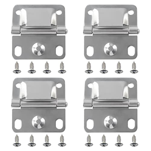 Cooler Stainless Steel Hinges with Screws Set - Compatible with Coleman ice Chest Coolers Replacement 5235 6262 6270 (4 Pack)