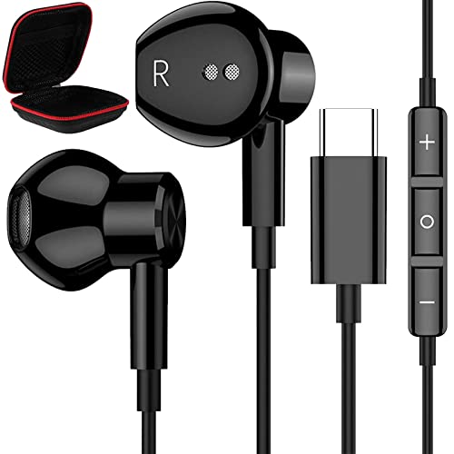 COOYA USB C Earbuds & in-Ear Headphones with Microphone, Magnetic USB C Headphones for Samsung Galaxy S22 Ultra S21 S20 FE A53 Note 20 10+ iPad Pro Air 4 DAC Type C Earphone for OnePlus 9 10 Pixel 6 7
