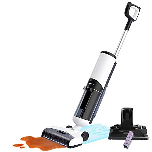 Cordless Wet Dry Vacuum Cleaner, Hardwood Floor Cleaner Vacuum Mop All in One with Self-Cleaning & Air Drying, LED Display, Smart Voice Assistant, Large Dual Water Tank, One Step Cleanning