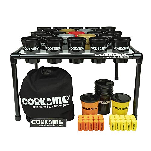 Corkaine - An Addicting Outdoor or Indoor Cork Game for Adults - Toss Corks To Win and Defend Cups for Your Team - Play as a Yard Game or Board Game - Its The Best Game To Play With Family and Friends