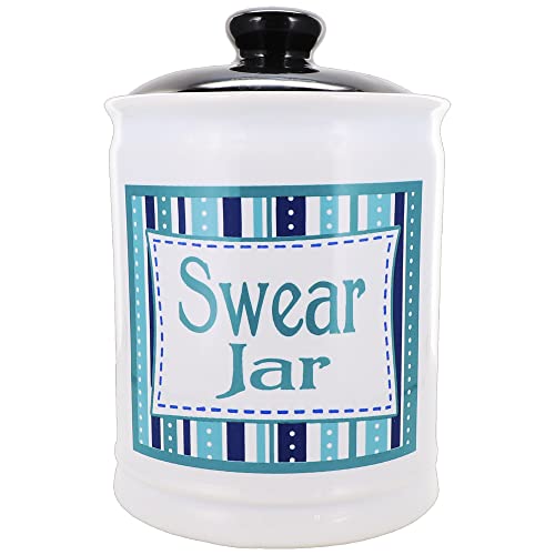 Cottage Creek Swear Jar, Ceramic Cussing Jar, Swearing Coin Bank, Cuss Piggy Bank for Swear Words