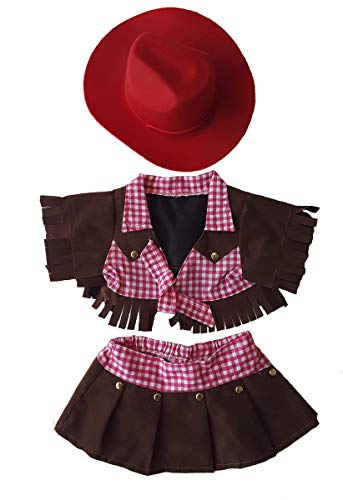 Cowgirl Outfit Teddy Bear Clothes Fits Most 14" - 18" Build-a-bear and Make Your Own Stuffed Animals