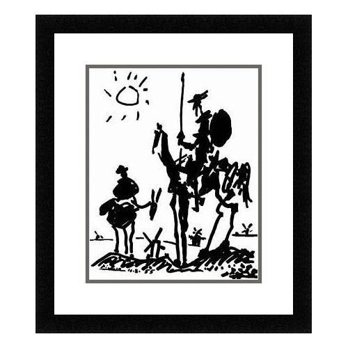 Craig Frames Framed Don Quixote by Pablo Picasso 14x11 Matted Museum Art Print Double Matted, Black, White