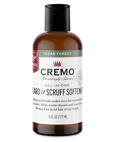 Cremo Cedar Forest Beard & Scruff Softener, Softens and Conditions Coarse Facial Hair of all Lengths in Just 30 Seconds, 6 Fl Oz.