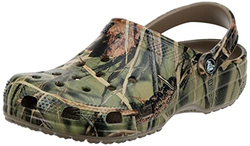 Crocs Unisex Men's and Women's Classic Realtree Clog | Camo Shoes, Khaki, 11 Women/9 Men