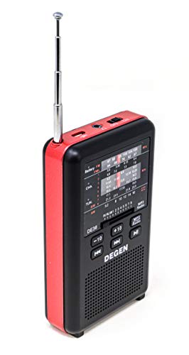DEGEN DE36 Rechargeable AM FM Shortwave Radio & MP3 Player with Built-in Micro SD TF Card Reader
