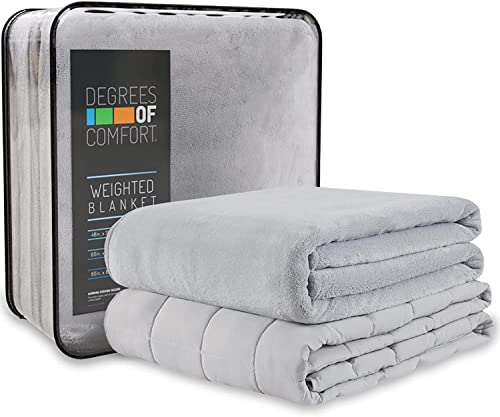 Degrees of Comfort DC51-0010 Weighted Blanket w/ 2 Duvet Covers for Hot & Cold Sleepers|Advanced Nano-Ceramic Beads Deliver Durability & Silky Comfort (60x80 18lbs, Grey)