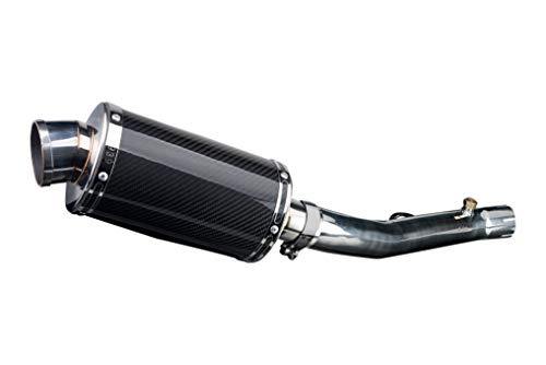 Delkevic Aftermarket Slip On compatible with Honda CBR600 F4i (2001-2006) with DS70 9" Carbon Fiber Oval Muffler