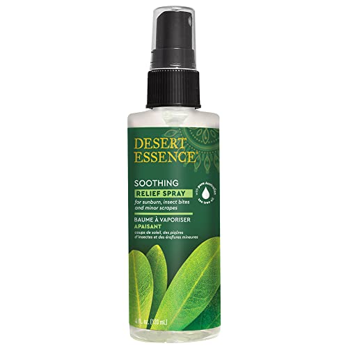 Desert Essence Relief Spray - 4 Fl Ounce - Eco-Harvest Tea Tree Oil & Other Essential Oils - Natural First Aid - Minor Burns - Sunburn - Insect Bites - Scrapes - May Comfort Aching Feet