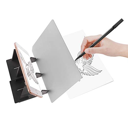 DIY Drawing Tracing Pad Optical Projector Painting Copy Board Mirror Reflection Projection Tracing Plate Board Comic Tracer Art Stencil Tool with Phone/Pad Xmas Gift for Kids,Students,Sketching