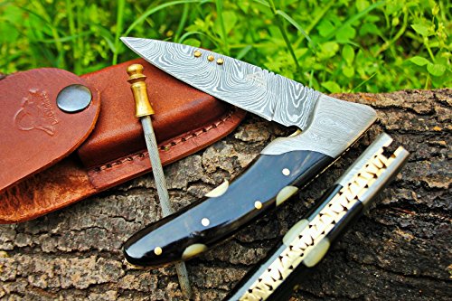 DKC Knives (3 8/20) Sale DKC-133-W Black Jack Damascus 4.75' Folded 7.75" Open 6.1 oz Pocket Folding Knife Hand Made Incredible Look and Feel