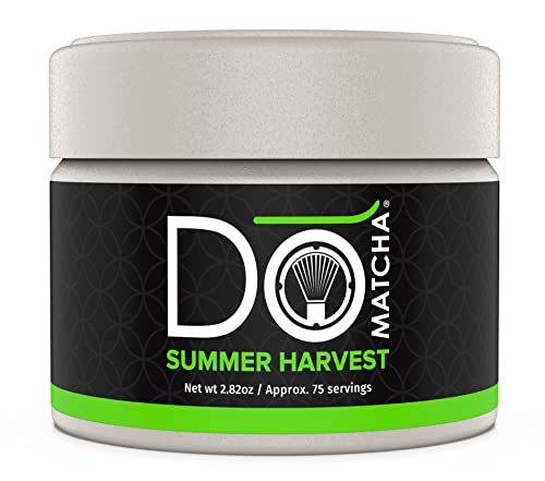 DoMatcha - Summer Harvest Green Tea Matcha Powder, Natural Source of Antioxidants, Caffeine, and L-Theanine, Promotes Focus and Relaxation, Kosher, 75 Servings (2.82 oz)