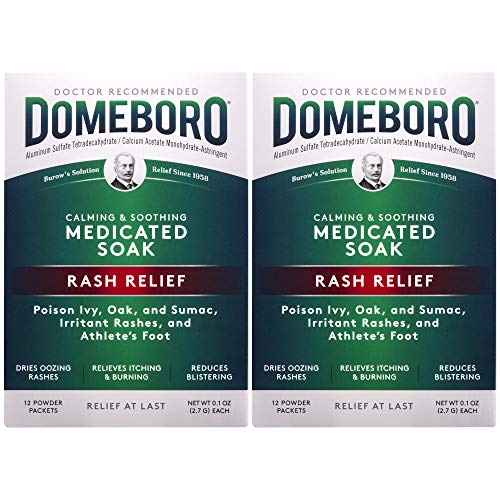 Domeboro Medicated Soak Rash Relief (Burow’s Solution), 12 Powder Packets (Pack of 2)