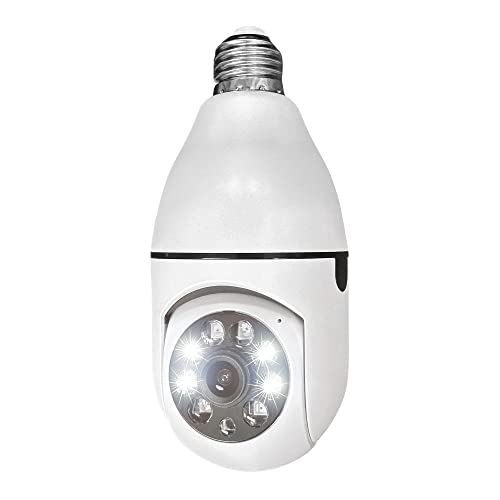 Dot Com Wireless Light Bulb Security Camera - WiFi, Easy to Install, App Controlled Light Socket Security Camera - with Motion Detector, 360 View, 1080P HD, Remote Voice Intercom - Water Resistant