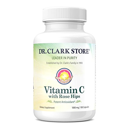 Dr. Clark Vitamin C with Rose Hips Supplement, 1000mg, 100 Capsules