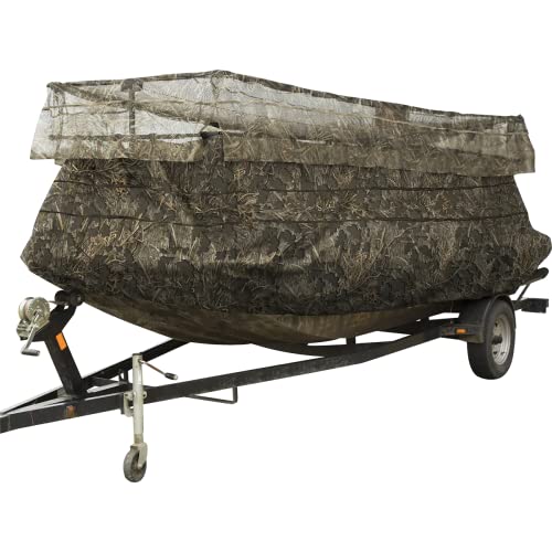 Drake Waterfowl Ghillie Boat Blind with No-Shadow Dual Action Top Mossy Oak Shadow Grass Habitat