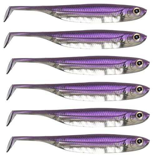 Dr.Fish Paddle Tail Swimbaits, Soft Lures for Bass Fishing, Soft Baits Swim Shad Bait Minnow Lures Drop Shot Fishing Lures Fluke Baits, 2-3/4 Inches Purple