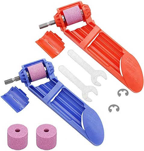 Drill Grinder Grinding Tool For Drill Polishing Wheel Drill Bit Sharp Sharpener Diamond Hand Drill Sharpening Tool Portable Drill Powered Tool 2pcs (2, Blue &Orange）