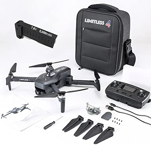 Drone X Pro LIMITLESS 4 GPS 4K UHD Camera Drone for Adults with EVO Obstacle Avoidance, 3-Axis Gimbal, Auto Return Home, Follow Me, Long Flight Time, Long Control Range, 5G WiFi FPV Live Video, EIS, Superior Stabilization (With Travel Case)