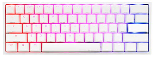 Ducky One 2 Mini Pure White - RGB LED 60% Double Shot PBT Mechanical Keyboard (Kailh Speed Pro Burgundy)