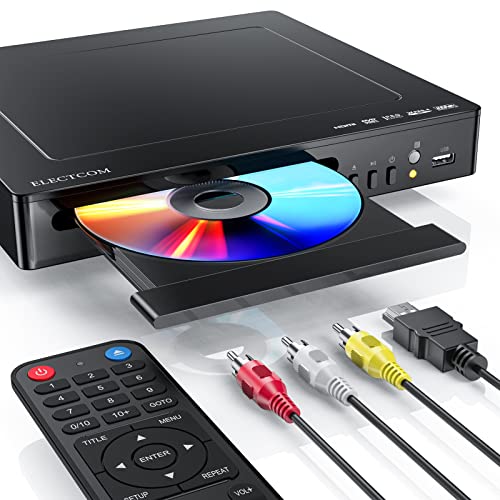 DVD Players for TV with HDMI, Simple DVD Player for Elderly, DVD Players That Play All Regions, CD Player for Home Stereo System - Black