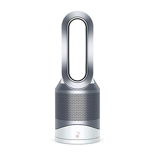 Dyson Pure Hot + Cool, HP01 HEPA Air Purifier, Space Heater & Fan, For Large Rooms, Removes Allergens, Pollutants, Dust, Mold, VOCs, White/Silver (311383-01)