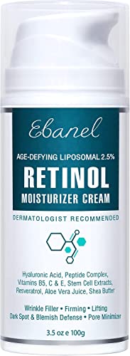 Ebanel 2.5% Retinol Cream for Face Moisturizer with Peptides, Hyaluronic Acid, Anti Aging Wrinkle Night Cream, Skin Tightening Firming Cream for Face and Neck, Minimizes Dark Spot, Age Spot, Acne Scar