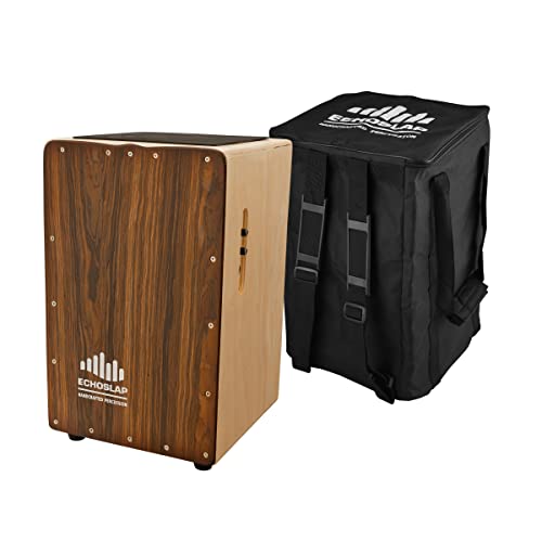 Echoslap Electric Solid Cajon - Electric Pickups, Tone and Volume Adjustment Knobs (Brazilian Rosewood)