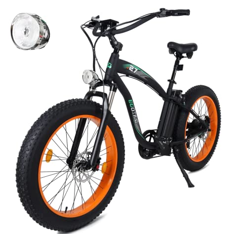 ECOTRIC Electric Bike 26" Fat Tire 750W Electric Bicycles 48V 13AH Removable Large Battery Beach Snow Mountain E-Bike for Adults UL Certified with Dual Shock Absorber & Shimano 7-Speed