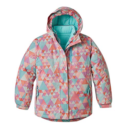 Eddie Bauer Kids' Ski Snow Jacket - Waterproof 3 in 1 Insulated Winter Coat with Removable Shell for Boys and Girls (XXS-XL), Size X-Large, Pink