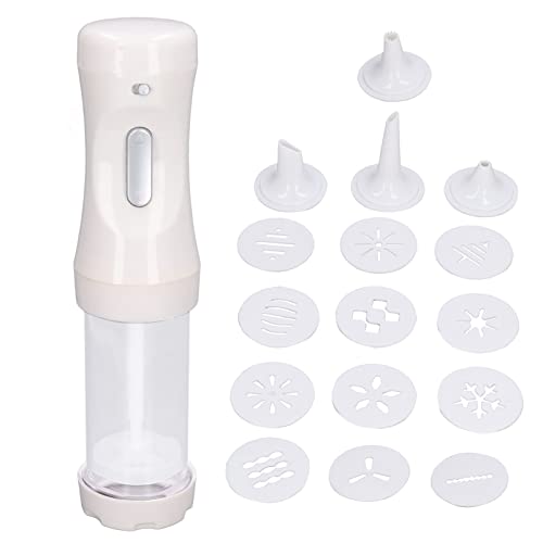 Electric Cookie Press Gun, DIY Cookies Maker Set with 9 Cookies Discs and 1 Icing Tip, Spritz Cookie Press Cake Decoration for Baking Biscuit Maker