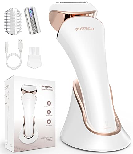 Electric Shaver for Women,Ladies Shaver,Lady Razor for Legs,Arm,Underarm,Bikini,USB Rechargeable Razor Wet&Dry Cordless for Woman by PRITECH