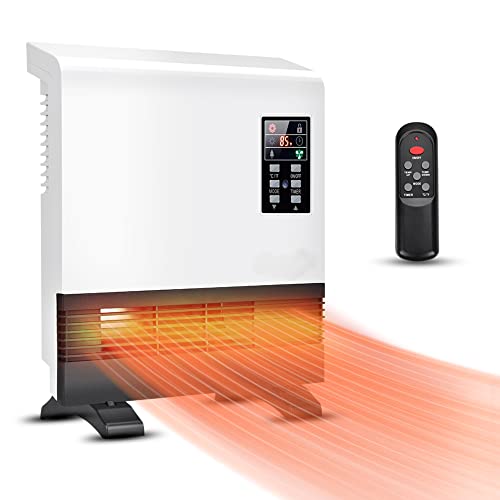 Electric Space Heater - 1500W Space Heater, Wall Mounted Room Heater with Standing Base, 3 Modes, Timer, Quick Heat Electric Space Heater for Basement, Bedroom, Bathroom, Office, Energy-saving Heater