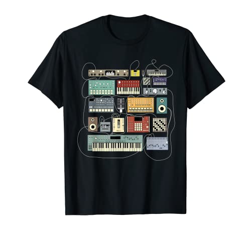 Electronic Musician Synthesizers and Drum Machine Dj T-Shirt