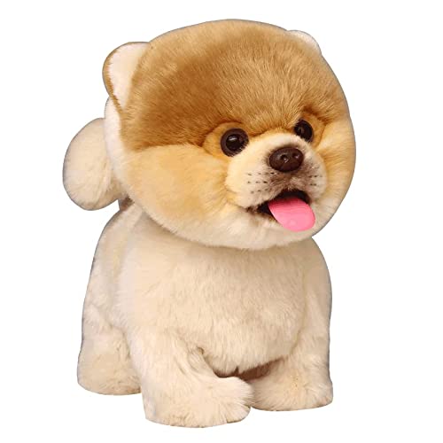 Electronic Walking Pomeranian Stuffed Dog Toy, Realistic Interactive Puppy Pet Dog, Walking, Barking,Wagging Tail & Talking,Present Pet Gifts for 3+ Year Boys Girls