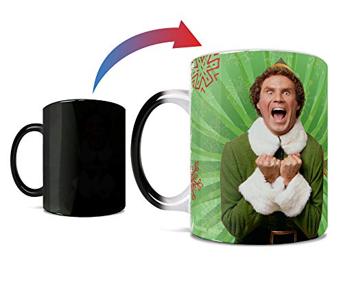 Elf – World’s Best Cup of Coffee - One 11 oz Morphing Mugs Color Changing Heat Sensitive Ceramic Mug – Image Revealed When HOT Liquid Is Added!