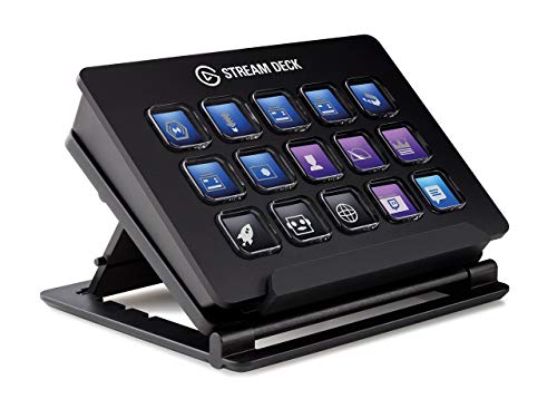 Elgato Stream Deck - Live Content Creation Controller with 15 Customizable LCD Keys, Adjustable Stand, for Windows 10 and macOS 10.11 or Later (Renewed)