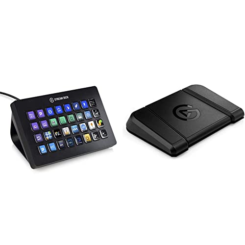 Elgato Stream Deck XL - Advanced Stream Control with 32 Customizable LCD Keys & Stream Deck Pedal – Hands-Free Studio Controller