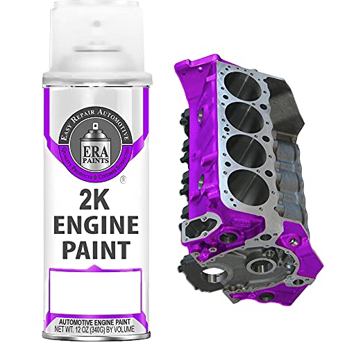 ERA Paints Purple Engine Paint With Omni-Curing Catalyst Technology - 2K Aerosol Glossy Finish With High Temp Resistance And Extreme Durability Against Color Fade And Chemicals Like Brake Fluid